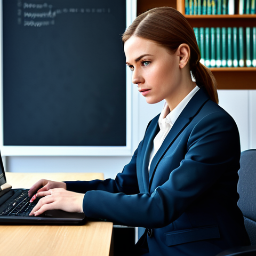 Business Professional Adapting to Change**
"A determined businesswoman, fully clothed in a stylish and modest business suit, sitting at her desk which is filled with books and a laptop displaying a coding tutorial, modern office background, professional attire, safe for work, appropriate content, perfect anatomy, correct proportions, natural pose, professional, high quality, learning new skills, adaptable, determined expression."
**